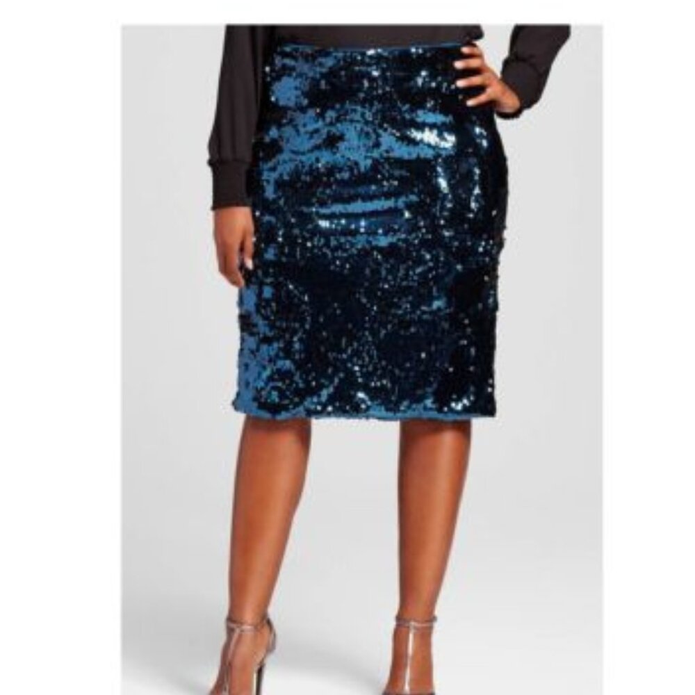 Black sequins pencil skirt